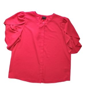 Women's Short Bell Sleeve Pink Top  Size L